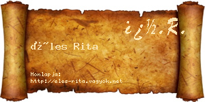 Éles Rita névjegykártya
